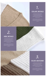 Detailed close-up of chunky knit patchwork sweater showing ribbed hem and color blocking