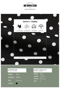 Détail du tissu de sécurité respirant à pois pour robe longue de style français