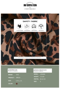Détail de la texture léopard et du tissu respirant pour cette robe d'automne chic