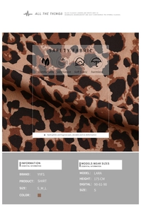 Gros plan sur la texture du tissu mousseline léopard et les détails de cette chemise