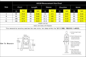 Size chart for women short sleeve shirt dress showing S-XL measurements and cotton fabric details