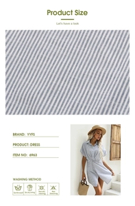 Dettagli della trama del tessuto e del design a nodo in vita di questo abito a camicia
