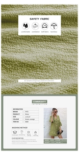 Detail of green safety fabric texture and feature charts for this mini dress