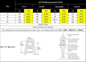 Detailed size chart for V-neck dress style 6771 showing S to XL dimensions in cm and inches