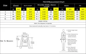 Detailed size guide table for women's V-neck T-shirt and joggers two-piece leisure set