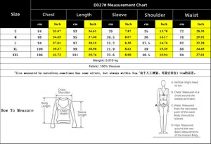 Size chart for V-neck printed dress showing measurements in cm and inches for S-XXL sizes