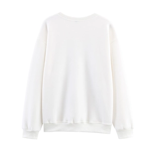 Weißes Sweatshirt aus Baumwollmischung mit Metalldruck und lockerem Drop-Shoulder-Schnitt