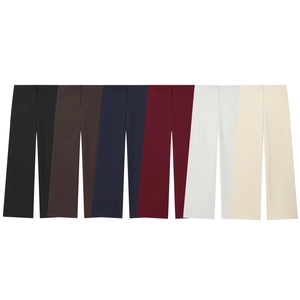 Selection of wide leg suit pants in six classic colors with high waist straight cut