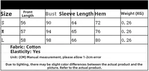 Detailed size chart for autumn long sleeve knit cardigan showing S M L measurements