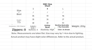 Detailed size chart for striped knit vest showing S, M, L measurements in centimeters