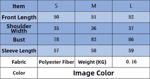 Tableau des tailles détaillé pour pull en maille femme avec mesures pour S, M et L