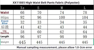 Guida alle taglie dettagliata per pantaloni a vita alta con cintura in poliestere