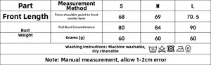 Size chart for women's slim fit lace top with bust, length, and washing instructions