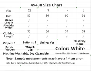 Maattabel voor witte geborduurde camisole top met stofdetails en wasvoorschrift