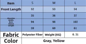 Tabella delle taglie dettagliata per cardigan da donna in poliestere grigio e giallo