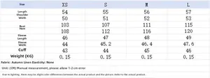 Detailed size chart for floral print top including length, chest, and shoulder measurements
