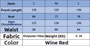 Size chart table for rib-knit sleeveless maxi dress with detailed measurements and fabric info