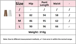 Tabella delle taglie per pantaloni da donna con misure dettagliate per S, M e L