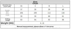 Tableau des tailles détaillé pour la mini-robe imprimée avec mesures de XS à L