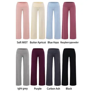 Pantaloni da yoga a vita alta a gamba larga in 8 colori tra cui rosa e carbone