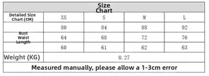 Tableau des tailles détaillé pour la robe licou avec mesures du buste et de la taille