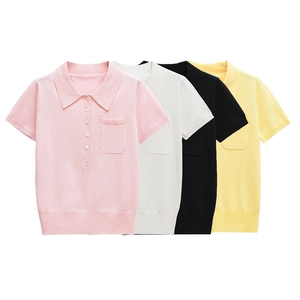 Polos en maille à manches courtes pour hommes en rose, blanc, noir et jaune