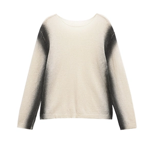 Pull en maille à manches longues pour femmes avec effet de dégradé artistique imprimé