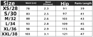 Detailed size chart for men quick dry beach shorts including waist and hip measurements