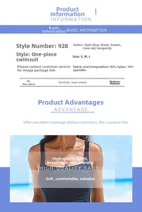 Detailed size and material chart for blue one-piece ruched swimsuit in S M L