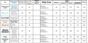 Detailed size chart for solid color V-neck one-piece swimsuit including S to XL measurements