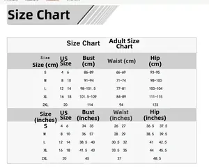 Detailed size chart for two-piece tankini swimwear ranging from S to 2XL with US measurements