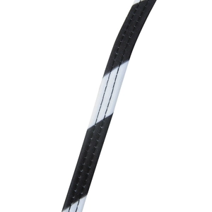 Detail of high-stretch zebra print straps with professional double-needle stitching