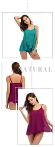 Détails du haut de tankini en dentelle au crochet et du short de bain assorti