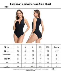 Guida alle taglie per costume da bagno sportivo intero con misure dettagliate in cm