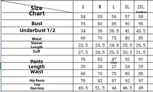 Detailed size chart for women's tankini swimsuit with measurements for S to 2XL sizes