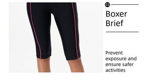 Détail du boxer noir avec coutures roses contrastées et tissu élastique à séchage rapide