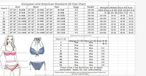 Detailed size chart for long sleeve surfing swimsuit from S to 6XL with measurements