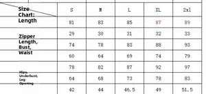 Detailed size guide for women's one-piece sporty swimsuit covering S to 2XL measurements