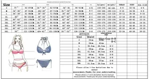 Guida alle taglie per bikini da donna con misure del corpo e dimensioni del prodotto
