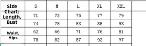 Size chart for women's one-piece swimsuit including bust, waist, and hip measurements