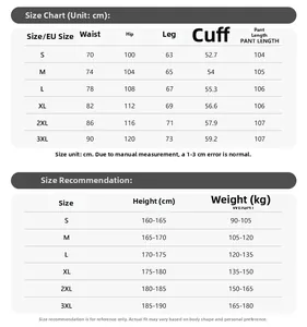 Detailed size chart for dark blue wide-leg jeans with measurements from S to 3XL