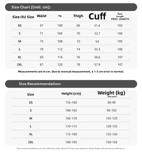 Tableau des tailles pour jeans patchwork à jambes larges avec mesures de XS à 2XL