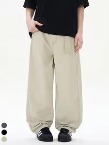 Unisex Loose Wide Leg Jeans With Belt Cotton Stone Washed Scimitar Tapered Casual Straight Denim Pants For Daily
