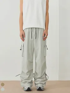 Men's Urban Outdoor Cargo Pants Loose Fit Quick Dry Multi-Pocket Drawstring Hem Casual Straight Leg Trousers For Men Teens