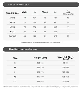 Detailed size guide table for American vintage lightning print denim cropped pants