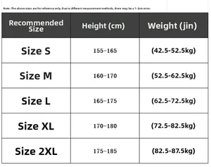 Size chart for vintage streetwear cargo shorts showing S to 2XL with height and weight info