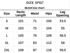 Size chart for vintage baggy utility jeans with detailed measurements for S to 2XL sizes