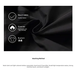 Detail showing the elastic and skin-friendly black tech fabric texture of cargo shorts