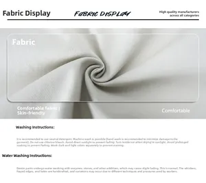 Macro view of heavy white twill cotton fabric showing detailed texture and washing guide