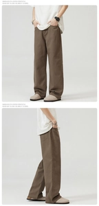 Vista dettagliata dei pantaloni kaki a gamba larga che mostra il tessuto e le tasche